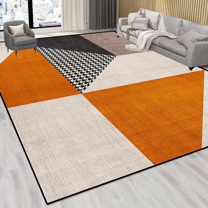 Nordic Style Living Room Carpet Modern Color Blocking Floor Washable Carpet Sofa Tea Table Rug Bedroom Floor Rugs Non-Slip Mat
