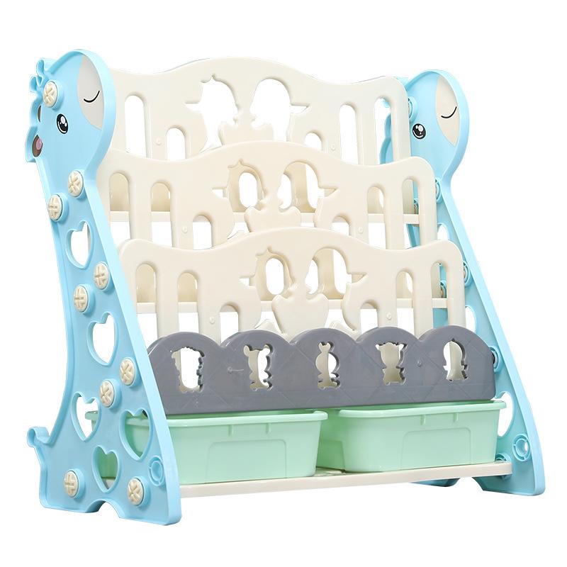 Children's Cartoon Bookshelf: Simple Plastic Bookcase for Kids' Room or Kindergarten.
