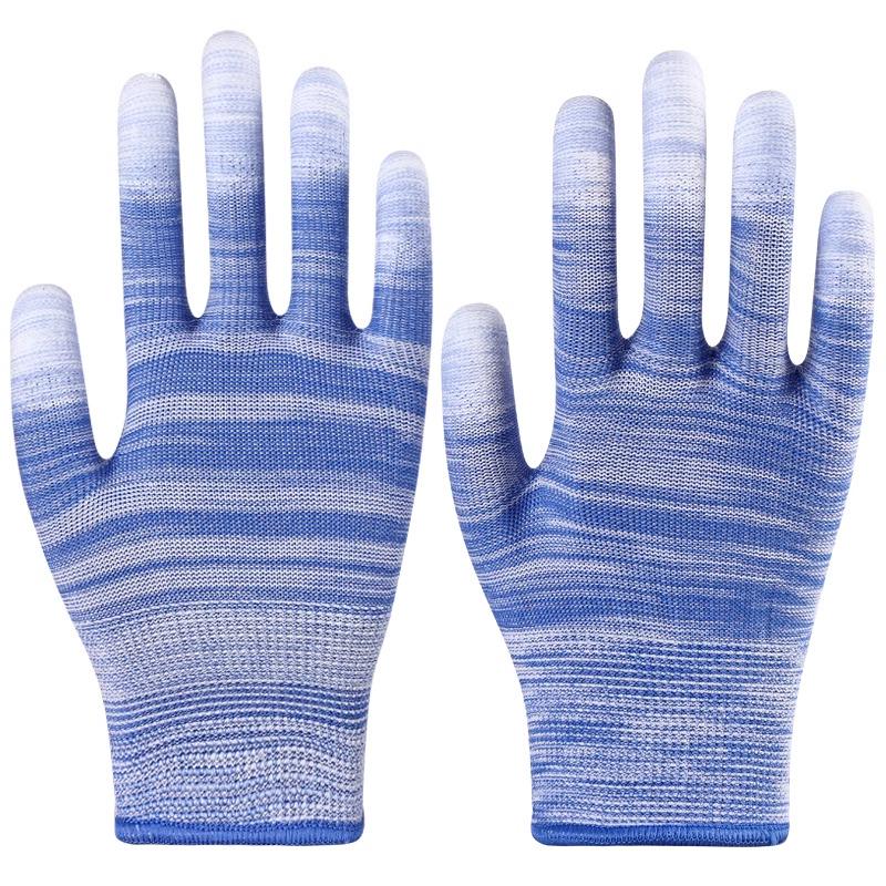 36 Pairs Thin White Nylon PU Coated Anti-Static Gloves - Durable, Dust-Free Labor Protection