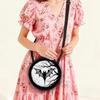 Fledermaus-Print Runde Schultertasche Lässige Umhängetasche für Damen Beste Geschenke 2D Flach Lässig Täglich Crossbody-Tasche
