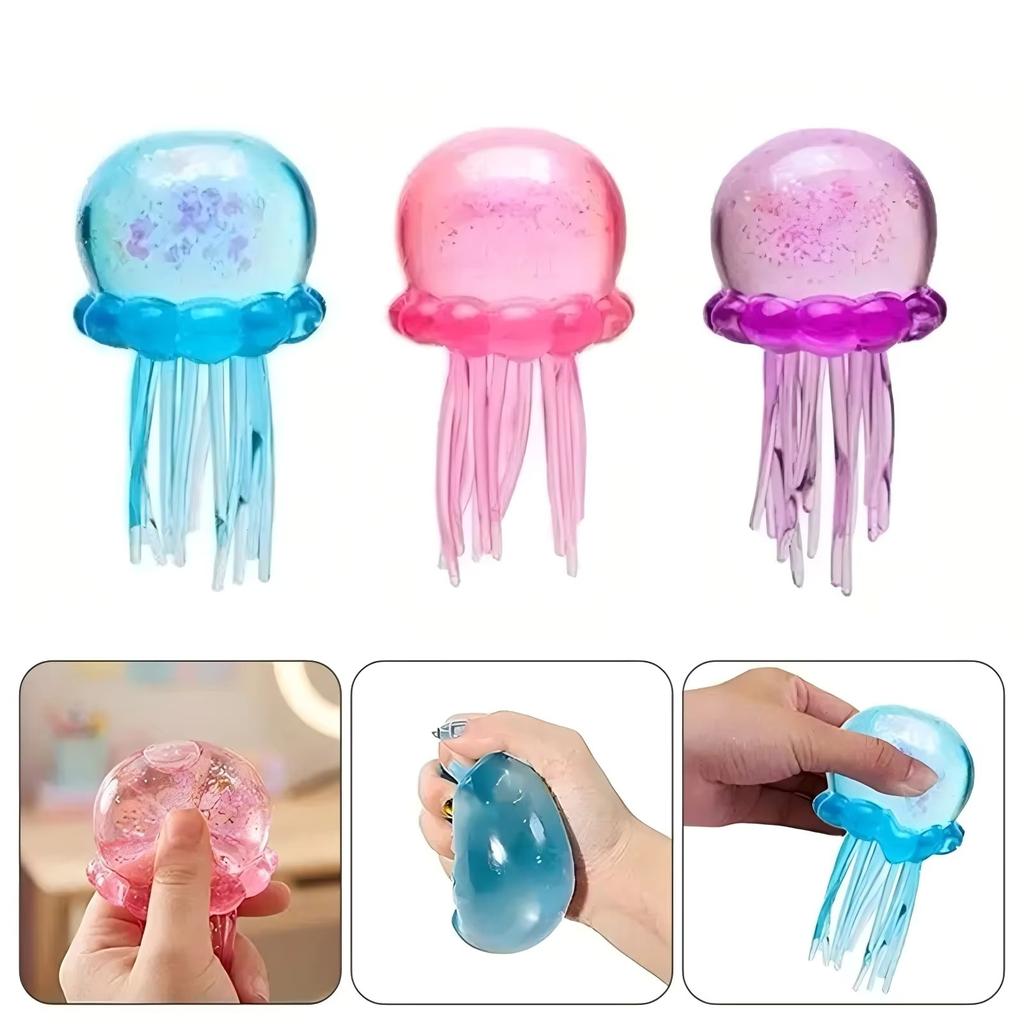 Giocattolo Morbido Nee Doh Medusa & Cubo, Morbido Gelatina da Spremere Sollievo dallo Stress Giocattolo Fidget, Nee Doh Sensoriale Per Bambini & Adulti