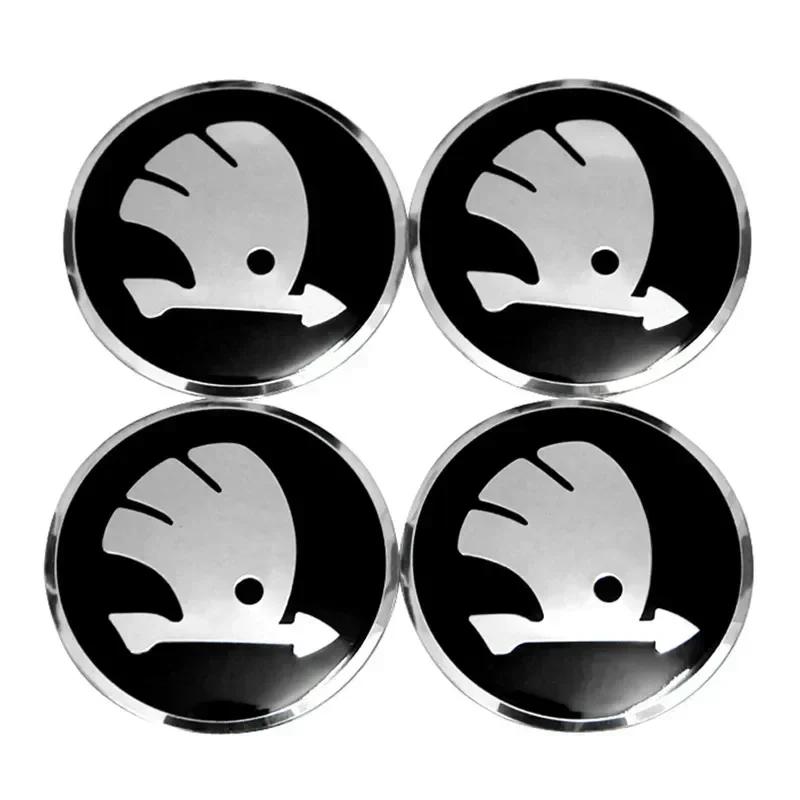AEZ1 60/65mm Car Wheel Rims Center Caps Sticker Skoda Octavia A5 A7 Fabia 1 Superb Kamiq Rapid Yeti Citigo S Kodiak Accessories