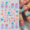 Nail Art Stickers, French Summer Ocean Flowers, Turtles, Starfish Stickers, Adhesive Nail Art Stickers