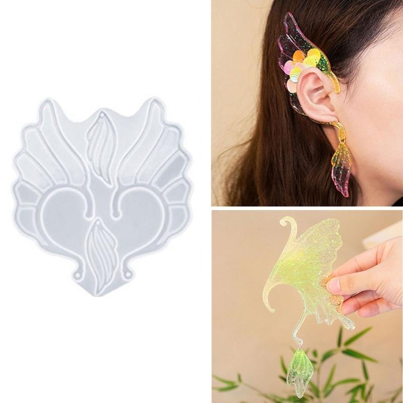 Elfen-Ohrclips, Epoxidharz-Silikonform, Feenflügel, kein Piercing, Ohrringe, Ohrmanschettenabdeckungen, Kristallharzformen, Schmuckwerkzeug