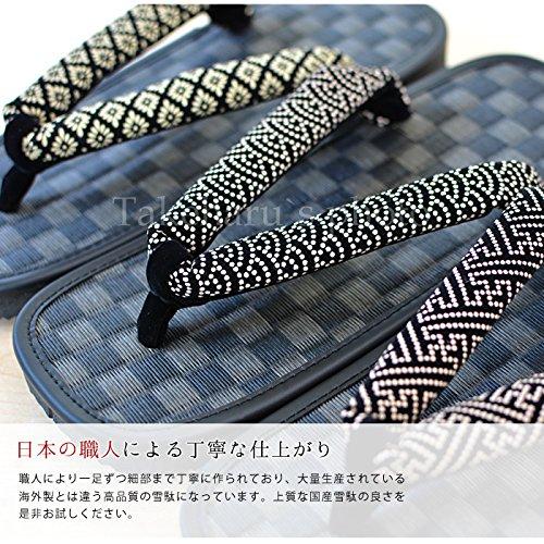 [Takeharu] Men's Geta Sandals, Checkered Pattern, Tatami, Made In Japan, Pattern Assorted, Larger Size LL (26.5-27cm)