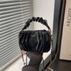 New Bag Women's Fashion Trend Messenger Bag Versatile Casual Chain Shoulder Bag Solid Color Hand-held Pleated Bag