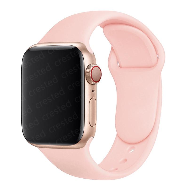 Silicone Strap For Watch Band 44mm 40mm 38mm 42mm Rubber Belt Wristband Bracelet iWatch1 2 3 4 5 Se 6 Band