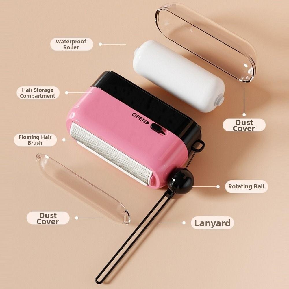 Reusable 2 in 1 Lint Roller Strong Adhesive with Hair Container Dust Removal Brush Suction Fluff Dust-proof Cover