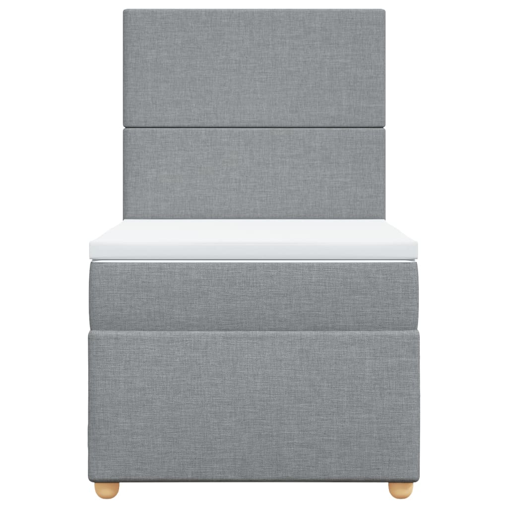 Vidaxl Letto Continentale Con Materasso, Grigio Chiaro, Tessuto, 80X200 Cm