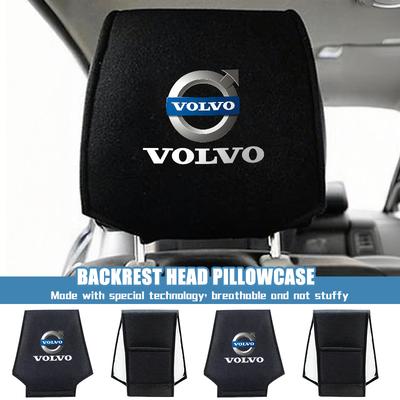 Car Logo Headrest Cover Seat Head Pillow Neck Headrest Cover For V40 V60 C30 C70 S60 S80 S90 XC40 XC60 XC70 XC90 T6