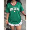 Jersey Tops Summer Men Women's V-Neck Jersey Mexico Football Jersey Breathable Sport Girl T-Shirt Polyester men t-shirt