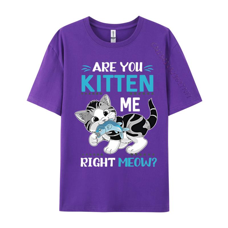 Are You Kitten Me Right Meow Funny Tshirts Plus Size Tops Anime Printed Tshirt Cotton Casual Brand T Shirt
