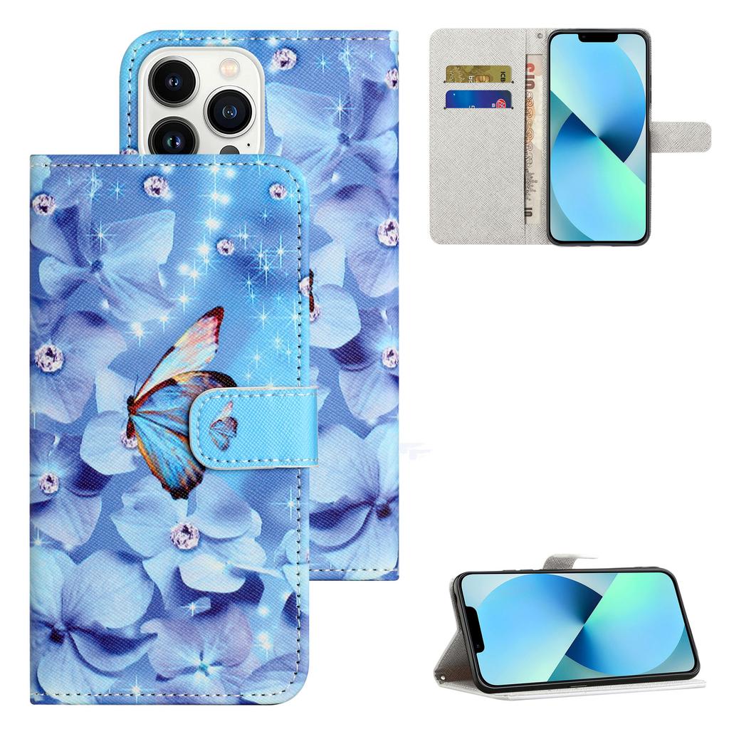 For iPhone 16 Pro Max Wallet Case PU Leather Phone Cover Cross Texture Pattern Print
