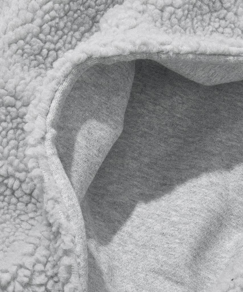 Agod Reversible Heavy Fleece Boa Hooded Zip-Up [Heather Grey]