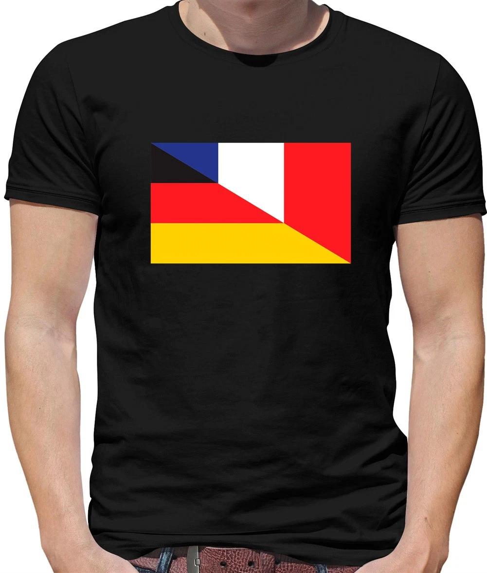 Half German half French Flag - Mens T-Shirt - France german Multi Flags Live XS