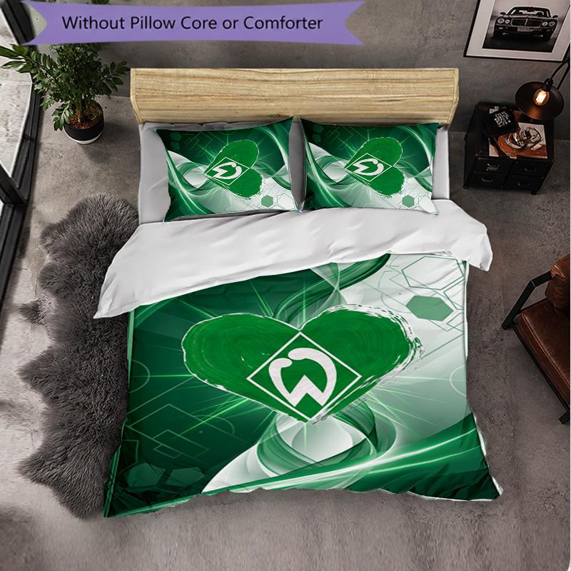 Set Biancheria da Letto Calcio Werder Bremen 3 Pezzi Morbido Set Copripiumino con Federe Set Decorazione Camera da Letto per la Casa