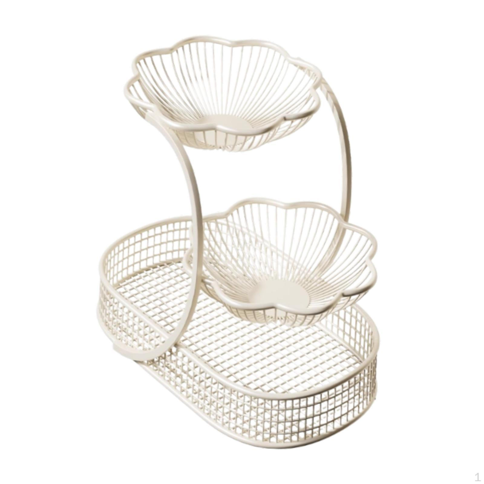 

Metal Fruit Basket for Kitchen Countertops, Fruits, And Vegetables, Ideal Dining Tables білий