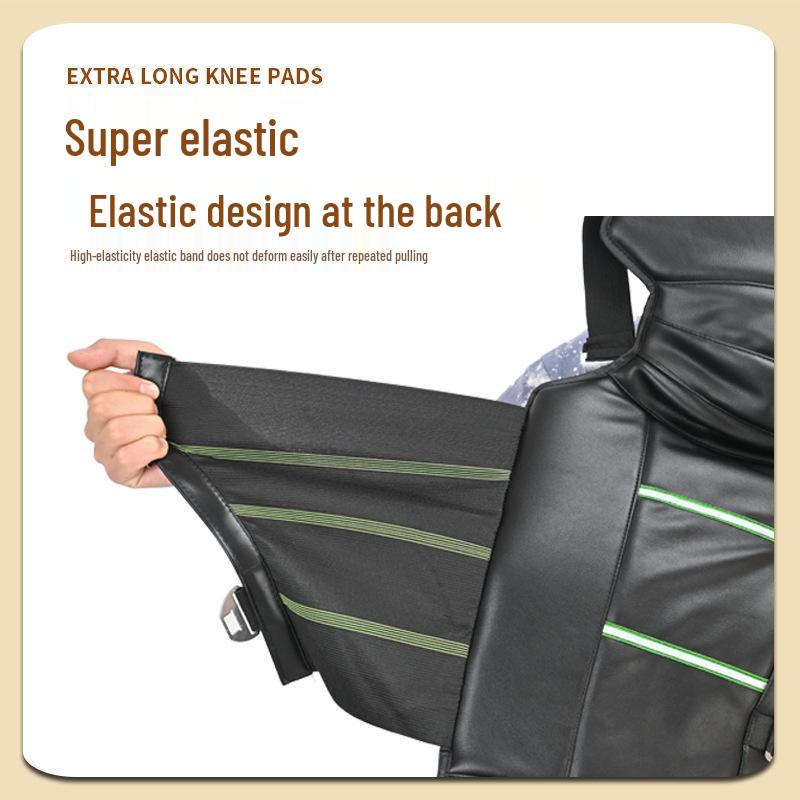 Genuine Cowhide Wool Motorcycle Knee Pads - Windproof & Coldproof for Men and Women