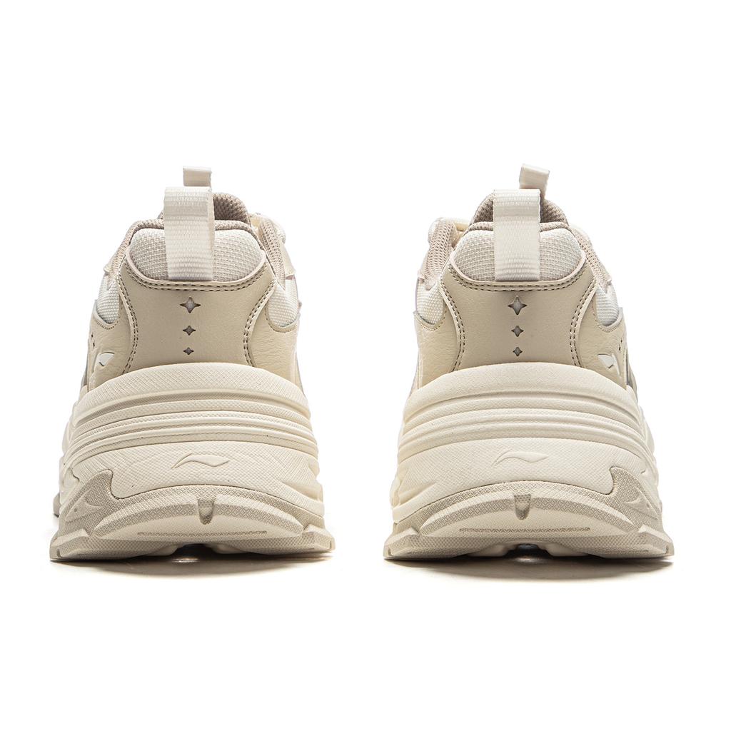 Li Ning Star Slip Resistant, Abrasion Resistant, Breathable, Lightweight Low top Casual Shoes Women's Ecru AGCV252-3
