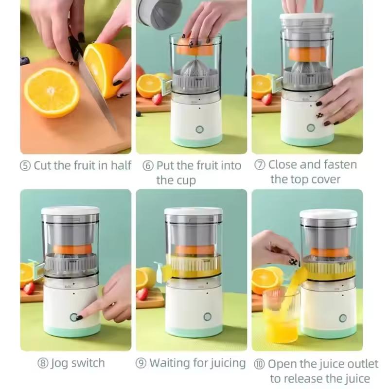 Electric Fruit Juicer Portable Single Auger Juicer Fruit Squeezer USB Charge Orange Lemon Fruit And Vegetable Juice Extractor