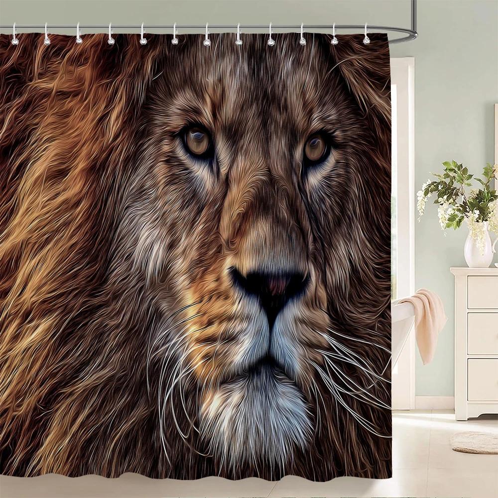 Pferd Elefant Duschvorhang 3D-Druck wasserdicht Polyester Tiere Badezimmer Vorhänge 180 * 200 cm Dekoration mit Haken Vorhang