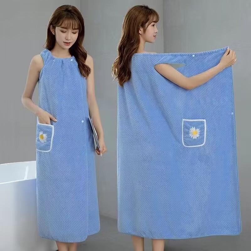 Coral Fleece Bath Skirt Summer Wearable Bath Towel Women'S Thickened Soft Absorbent Quick Drying Home Pajamas Bath Bathrobe