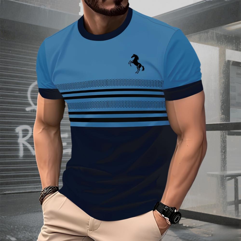 

Men s casual sports plus size casual top, round neck short sleeved fashionable men s clothing 5XL