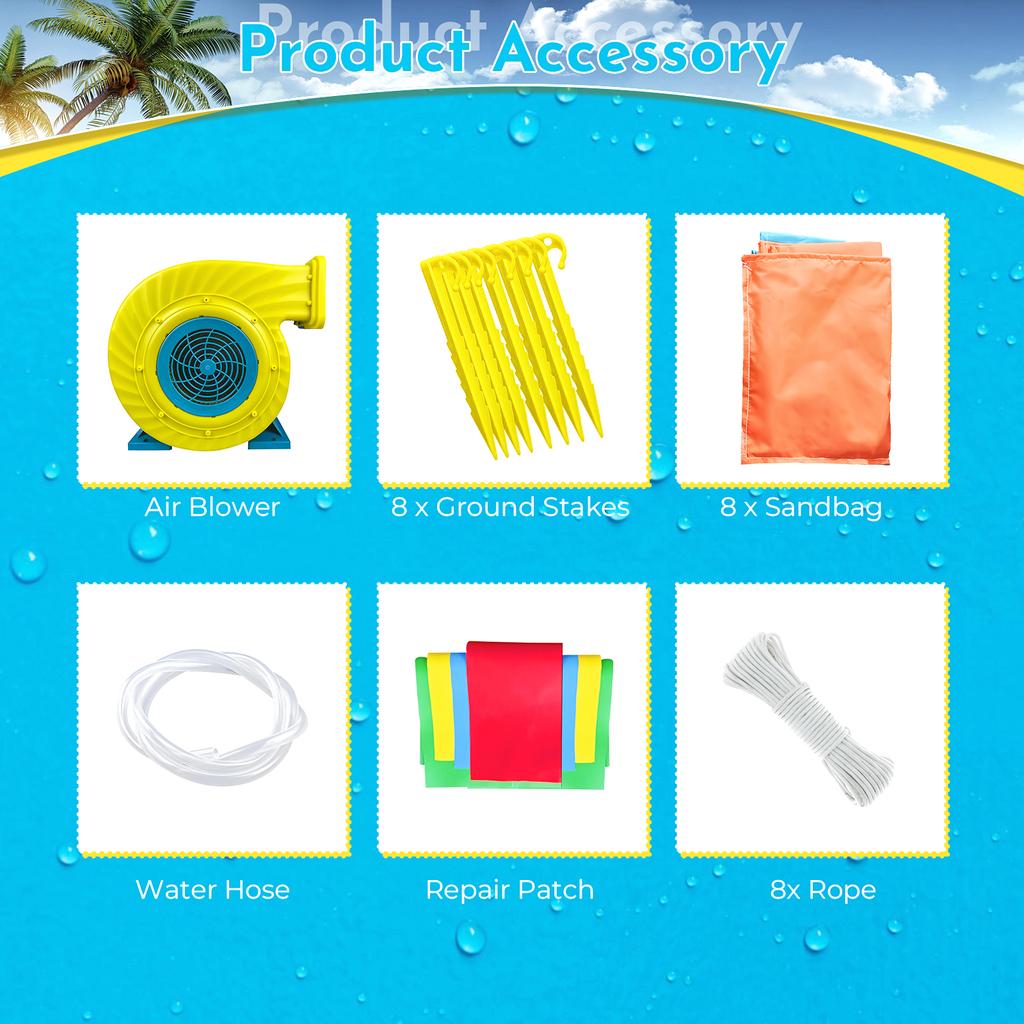 Commercial PVC Inflatable Water Slide Outdoor Backyard Adult Kids Play Inflatable Slide With BWater Splash Pool Blower
