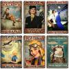 Artisian Pilot Metal Sign Flight Attendant Tin Plate Airplane Aviation Decorative Plaque Wall Decor Garage Bar Pub Club Hotel