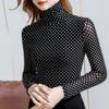 Autumn Turtleneck Bottoming Women's Inner Long-sleeved T-shirt Net Yarn Top