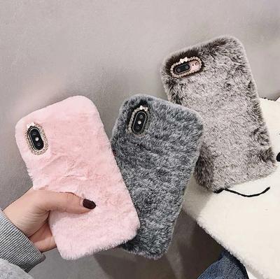 Cute Little Plush Case for iPhone 13 12 11 Pro XR XS Max 6s 7 8 Plus/Redmi 9 9a 9T Note 10 8A 8T 8pro/Samsung/huawei Soft Winter Warm Fur Cover