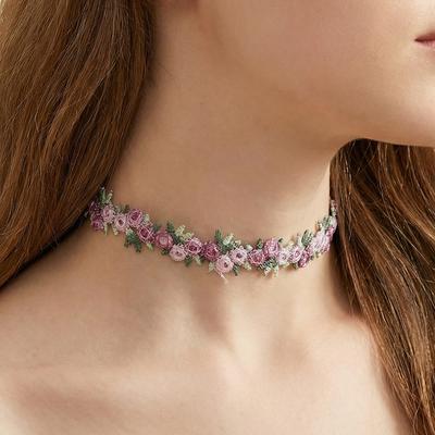 Mori Super Fairy Temperament Flower Neck Strap Collar Female Hipster Ins Internet Celebrity Short Choker Neck Chain Necklace