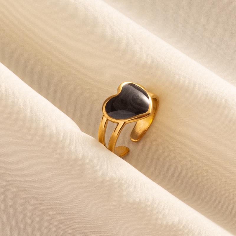 1/3pcs Versatile Ring For Women Stainless Steel Heart-Shaped Gold Color Rings Female Vintage Jewelry Finger Accessories Anillos