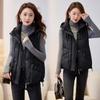 Womens Hooded Puffer Vest Lightweight Warm Cotton Blend Outerwear Casual Loose Fit Fall Winter