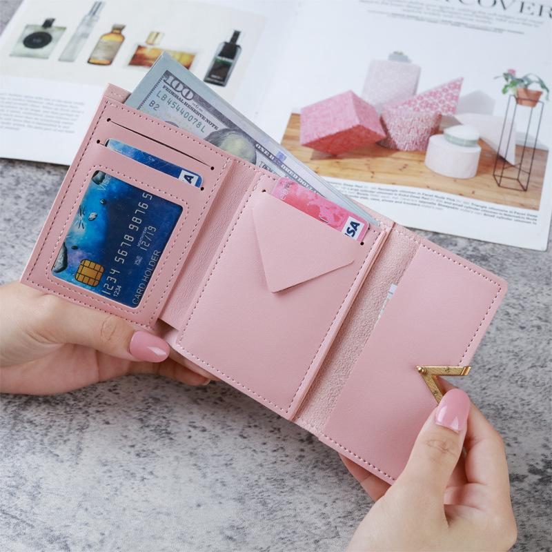 Korean-Style Vintage PU Leather Women's Short Wallet and Card Holder