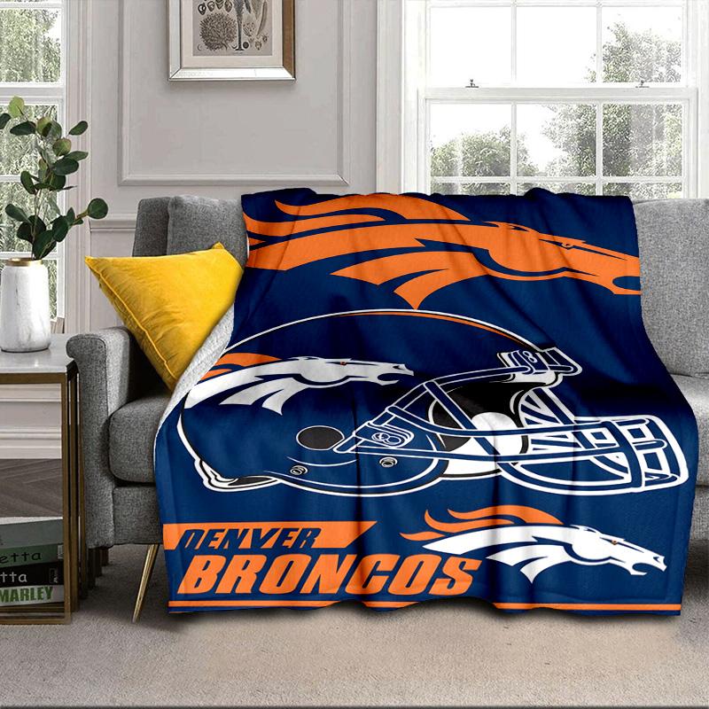 Coperta Portatile/Morbida Denver Broncos Coperta per Letto Adatta per Viaggi Campeggio Soggiorni Uffici Divani Regali per tifosi