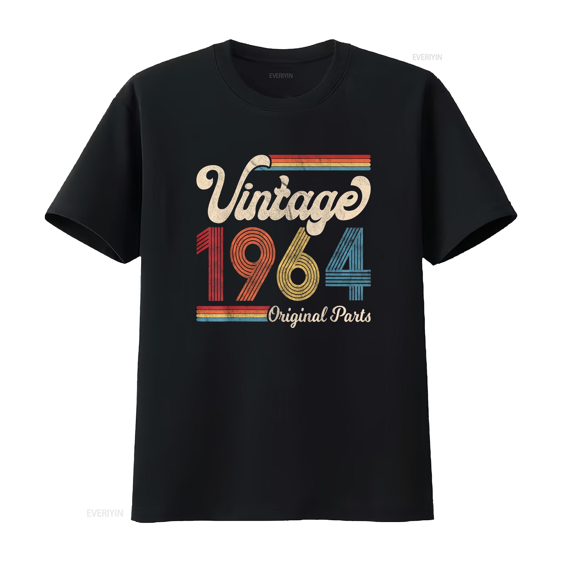 

1964 Vintage Birthday Born Made T Shirt vintage Washed designer clothes Slightly Breathable Top For Everyday Wear streetwear 4XL