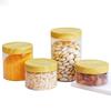 Imitation Wood Grain Sealed Jar Transparent Plastic Food Jar Dried Fruit PET Flower Tea Biscuit Box Food Packaging Bottles