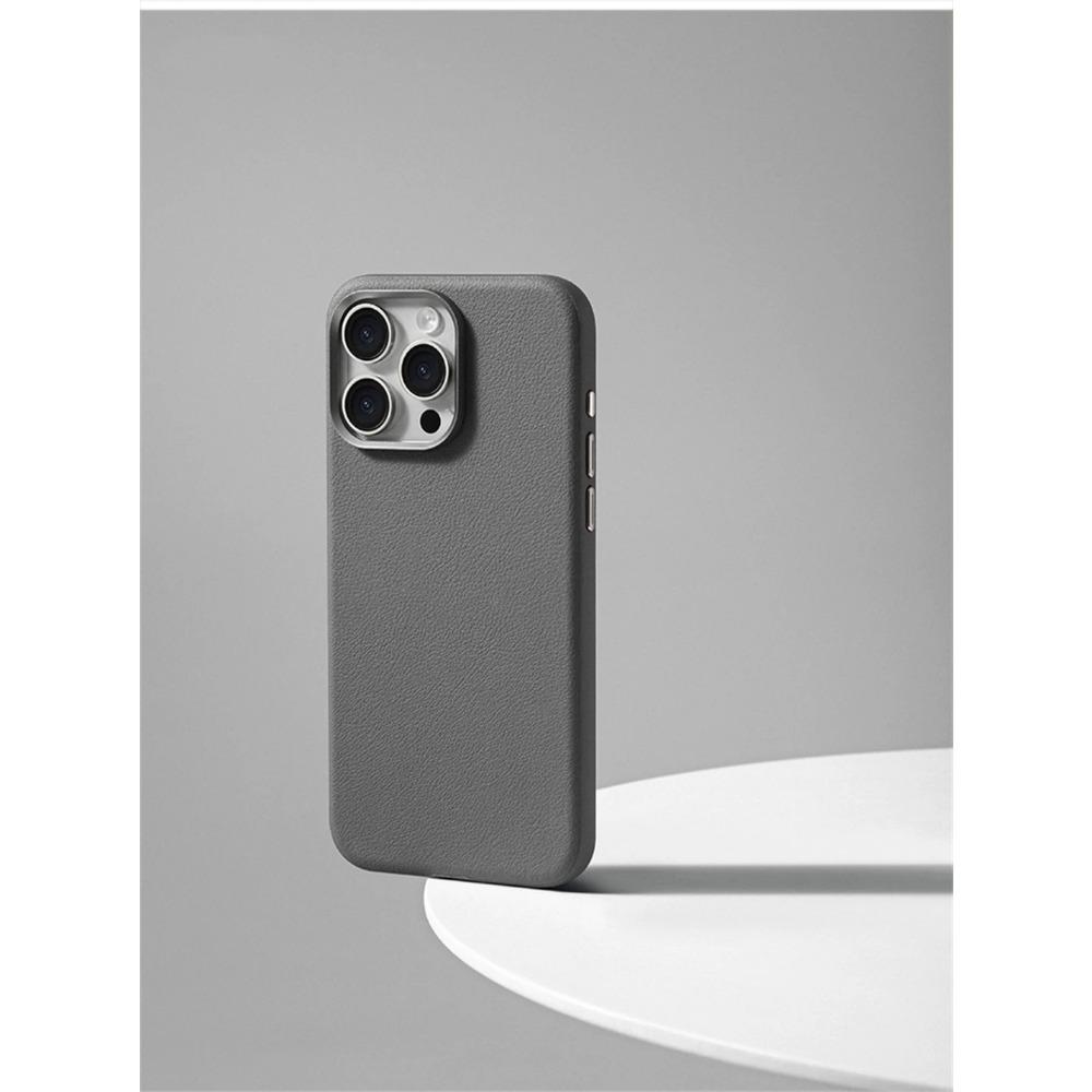 Luxusní business PU kožené pouzdro Magsafe pro IPhone 16 Pro Max 15 14 Lehké Tenké S pocitem kůže Jednobarevné Magnetické Bezdrátové nabíjení Nárazuvzdorný Ochranný kryt