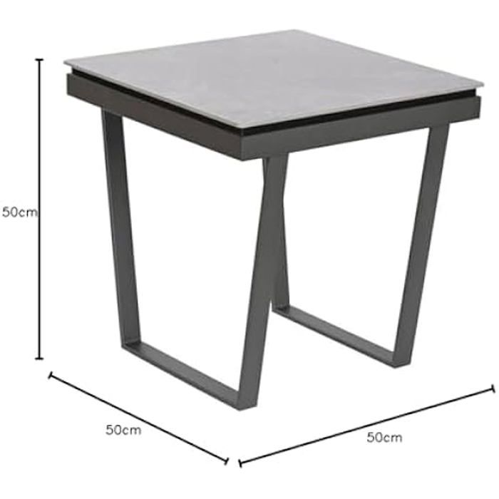 Table D'appoint - Home ESPRIT - Gris Métal - 51 X 51 X 53 Cm - Multicolore - Design Contemporain