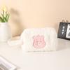 Plush Heart Bear Makeup Bag For Girls Portable Storage Organizer With Large Capacity