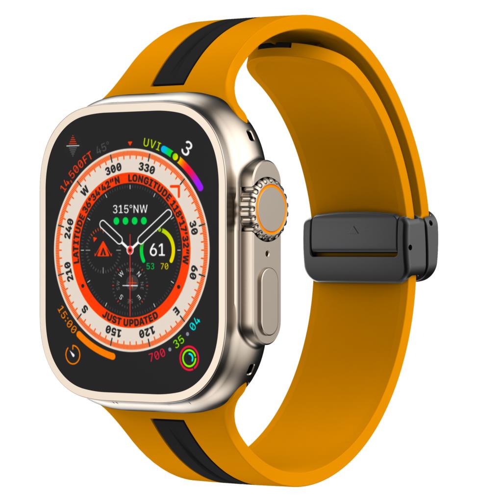 Magnetic buckle Strap For Apple Watch Ultra 2 band 49mm 44mm 40mm 45mm 41mm 38mm Silicone Bracelet iWatch series 7 3 6 5 se 8 9