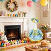 Easter Bunny Outfit Porch Bunny Clothes Dress with Ears Bunny Costume for Lawn Outdoor Garden Yard Patio Statue Easter