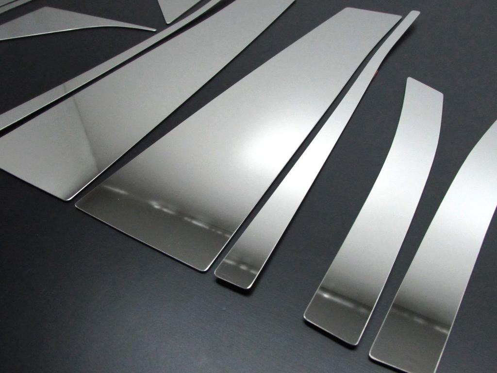 BRIGHTZ Stainless Steel Plated Pillar Panels with Visor for Toyota Alphard Ultra-Mirror 30/35 (12-Piece Set) [PIL-SIL-098] (AGH30W, AGH35W, GGH30W,