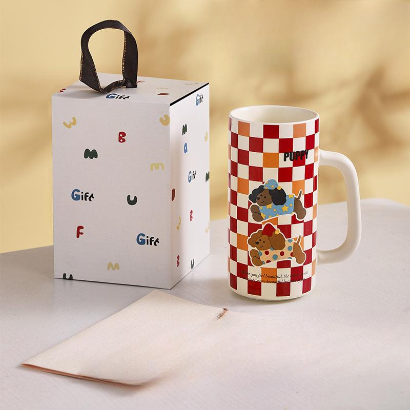 Modern Housewife Cute Puppy Cup Household Drinking Water Cup High Looking Breakfast Cup Good Looking High Cup Ceramic Mug
