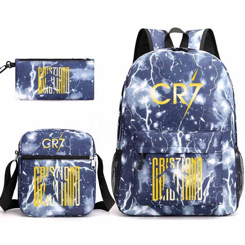 Youth Fashion Backpack Shoulder Bag Pencil Case Children'S Student School Bag 3-Piece Set