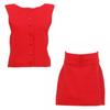 2025 Spring/Summer French Sleeveless Button Vest & Skirt Set
