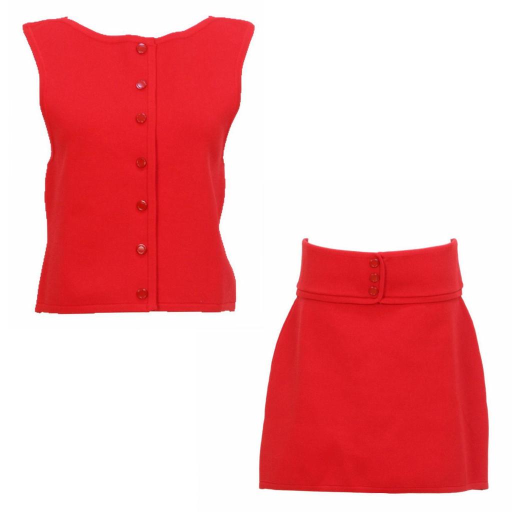 2025 Spring/Summer French Sleeveless Button Vest & Skirt Set