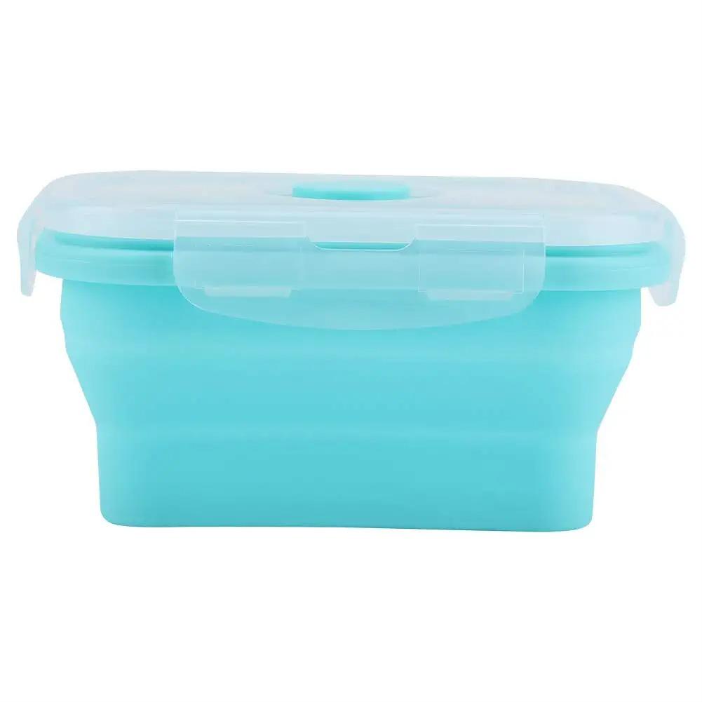 4 Sizes Collapsible Silicone Food Container Portable Bento Lunch Box Microware Home Kitchen Outdoor Food Storage Containers Box
