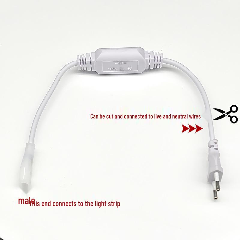 220V LED Strip Accessories: Switch Plug, Knob Dimmer, Connector, Connecting Wire, 24V Low-Voltage Corner